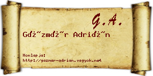 Gázmár Adrián névjegykártya